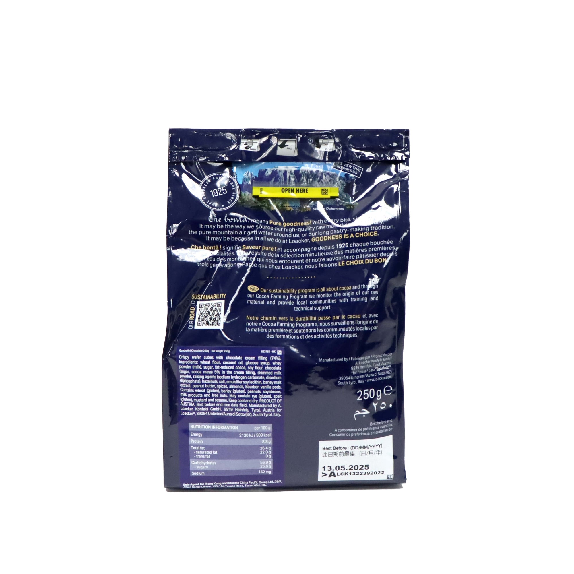 Loacker Quadratini Chocolate 250g