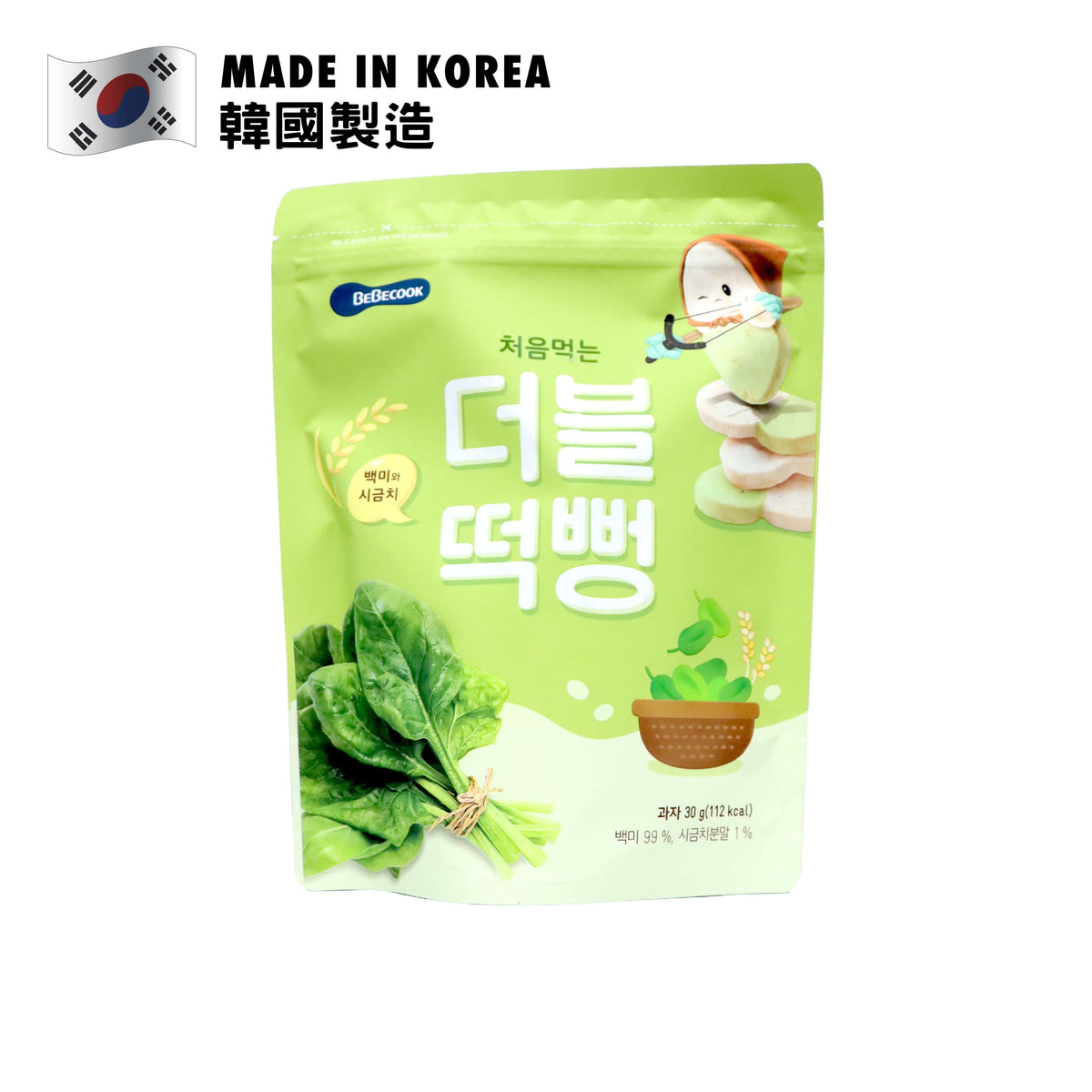 Bebecook Color Rice Rusk Spinach Flavour 30g