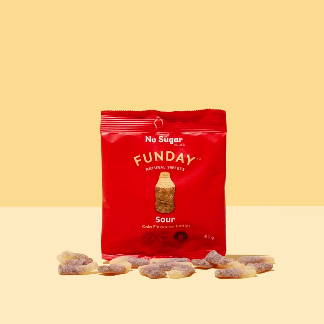 Funday Sweet Sour Cola Bottles 50g