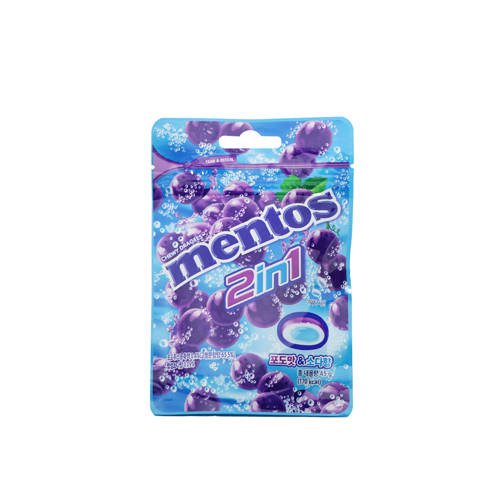 Mentos 2-In-1 Grape Soda Flavour 45g