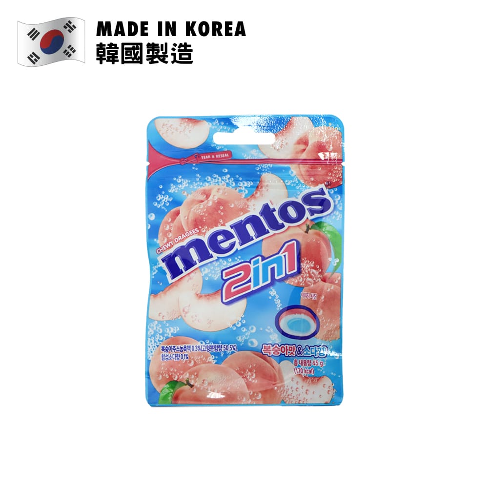 Mentos 2-In-1 Peach Soda Flavour 45g