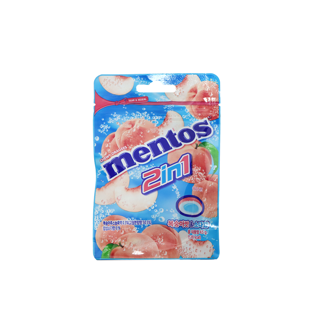 Mentos 2-In-1 Peach Soda Flavour 45g