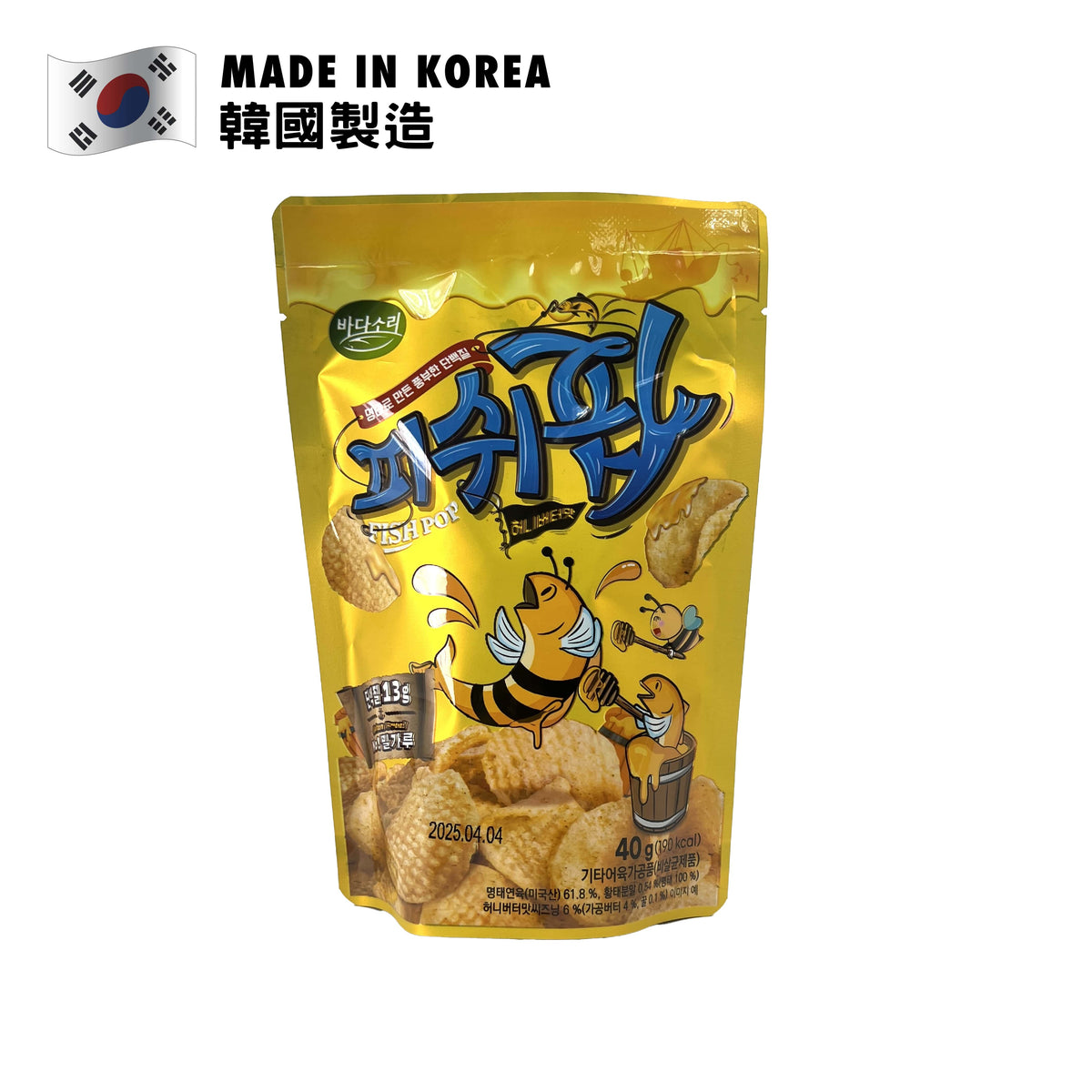 Badasori Fish Pop - Honey Butter Flavour 40g