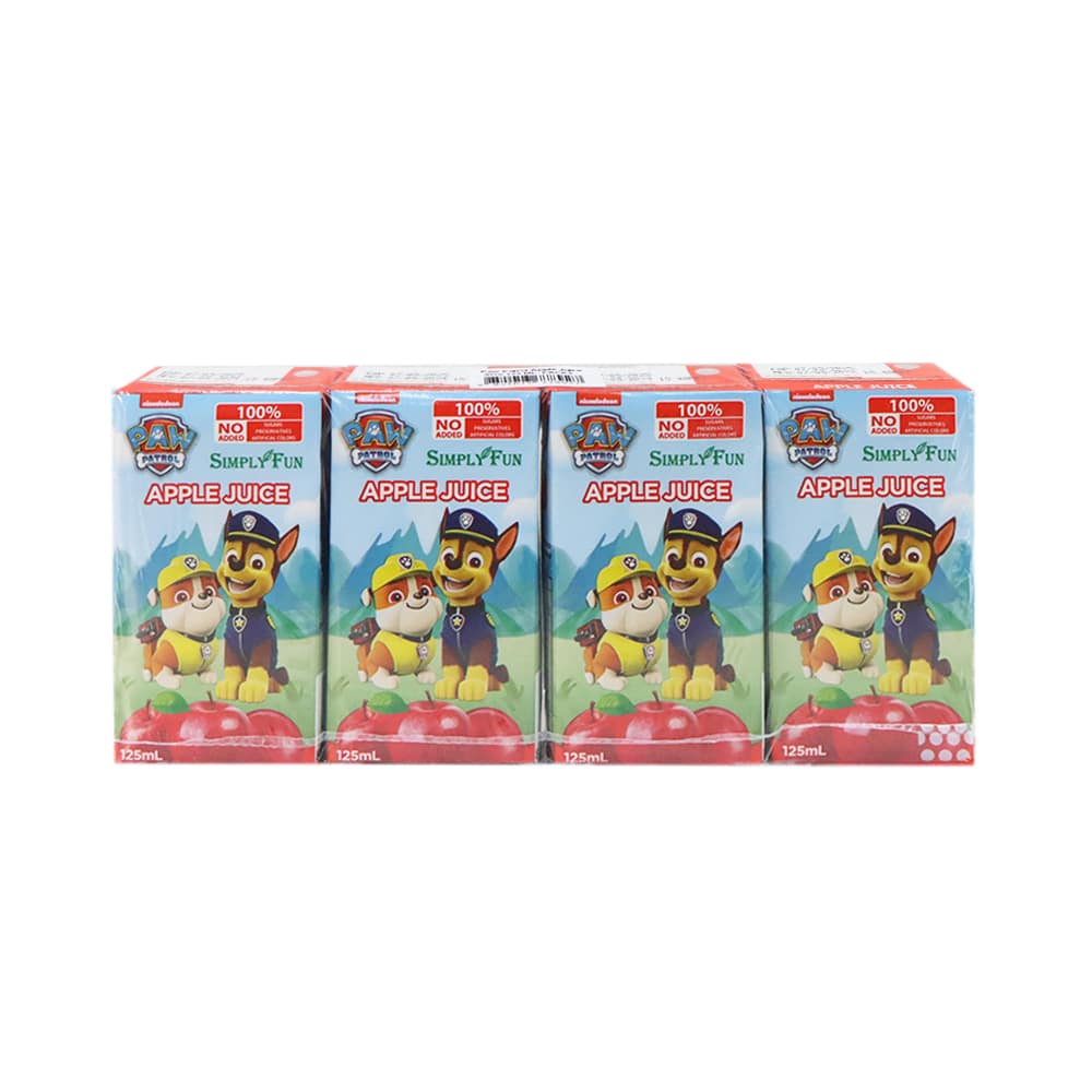 Simply Fun Paw Patrol 蘋果汁飲品 125毫升 x 4