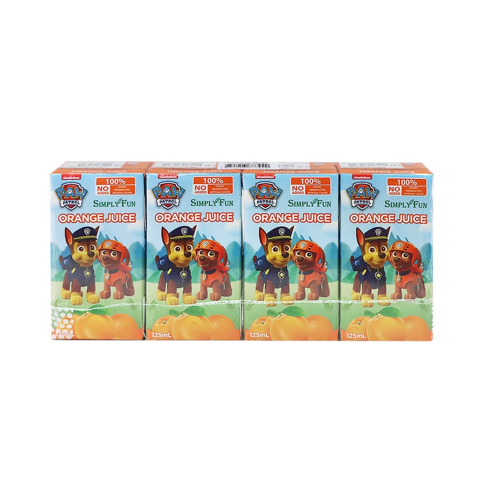 Simply Fun Paw Patrol 橙汁飲品 125毫升 x 4