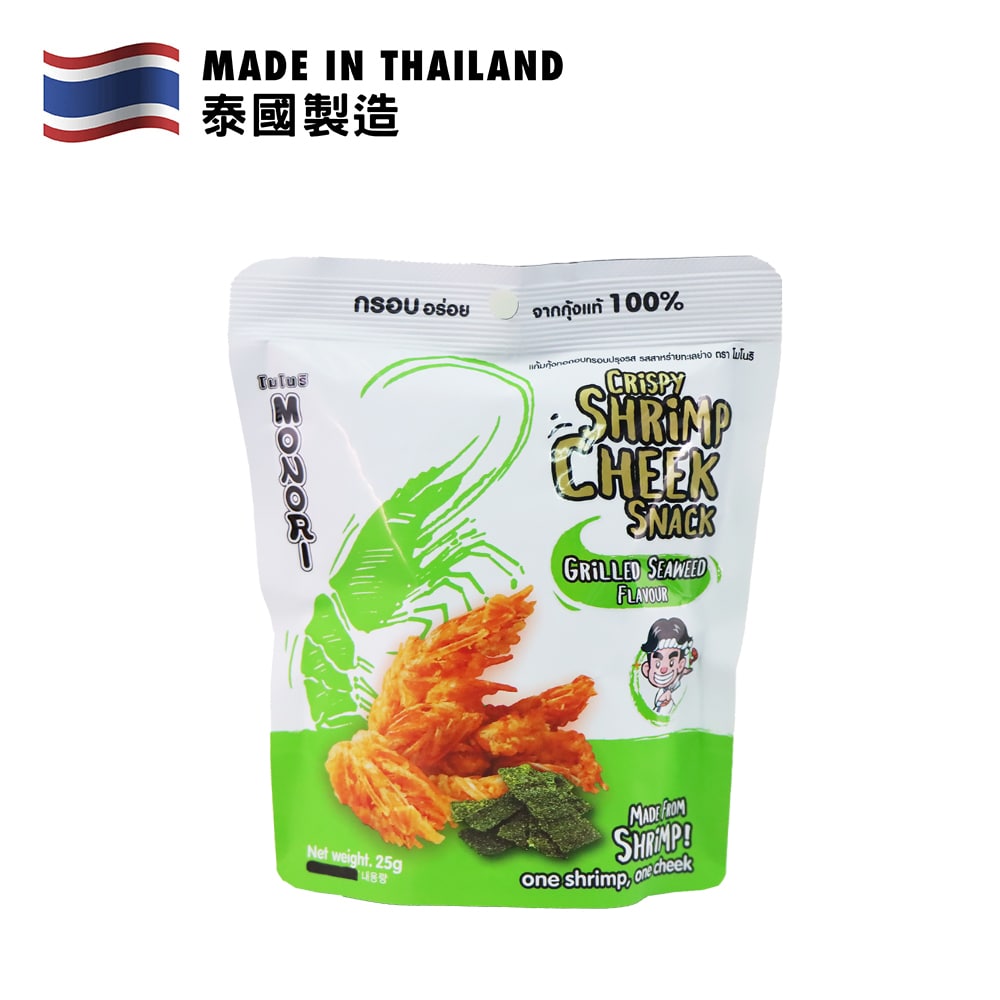 Monori Crispy Shrimp Cheek Snack Seaweed Flavour 25g