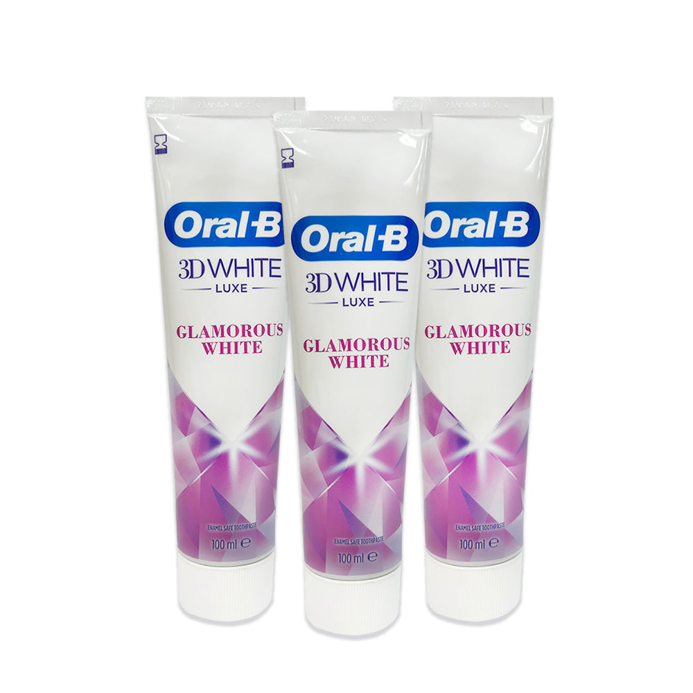 Oral-B 3D White Luxe Glamorous White Toothpaste 100ml x 3