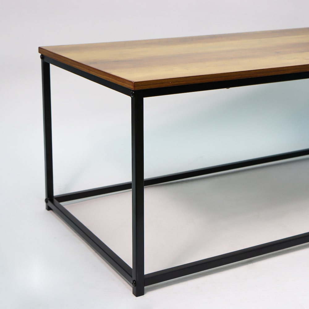 Oak and Black Rectangle Coffee Table